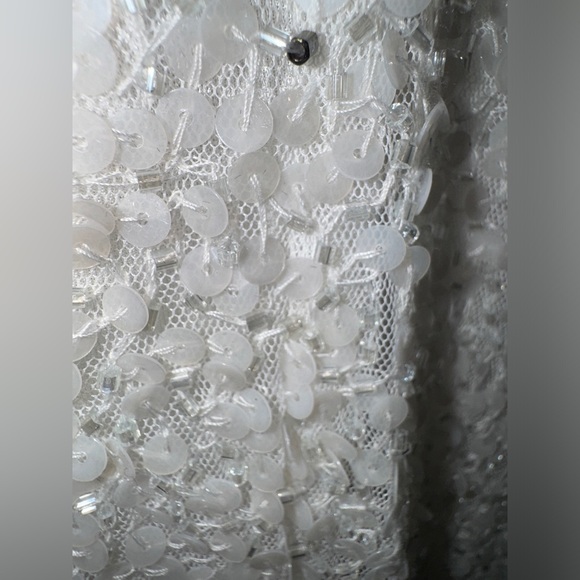 👗 NWT! Mac Duggal White Sequin & Bead Dress - Picture 10 of 16